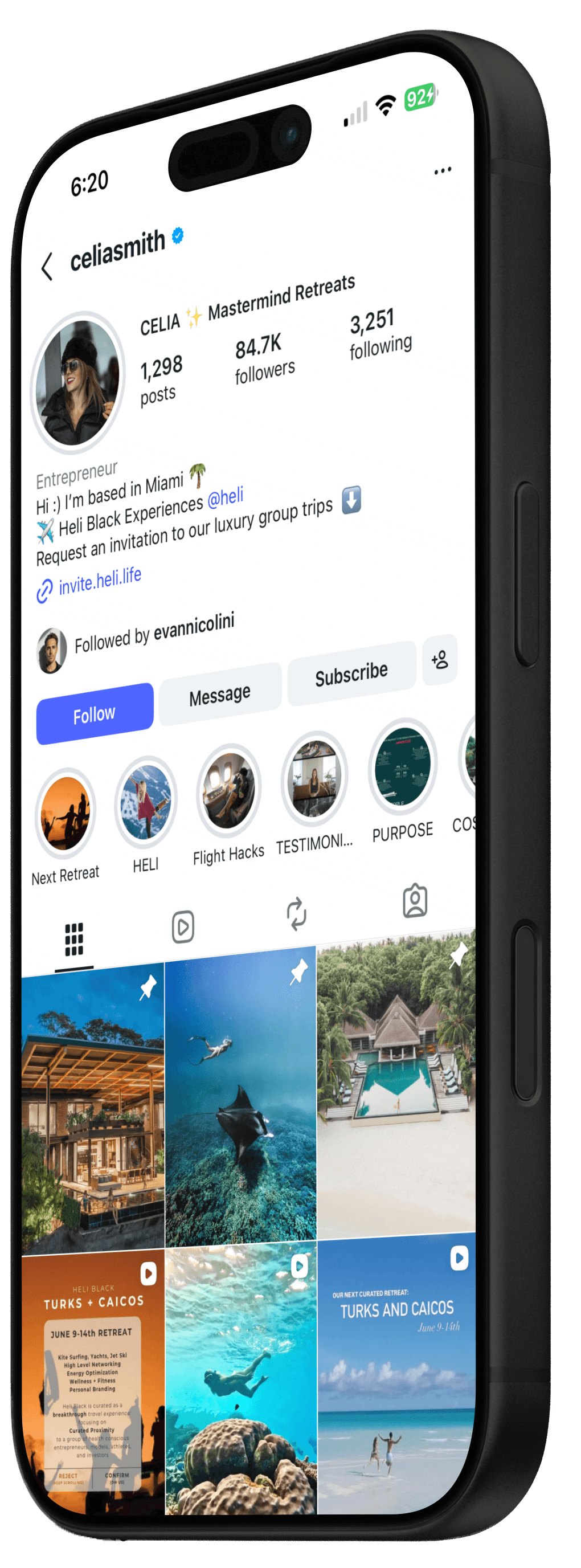 Instagram profile